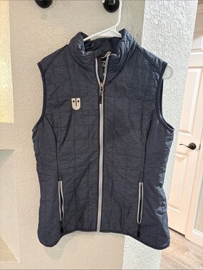 Cutter & Buck Heathered Charcoal Quilted Vest with Logo